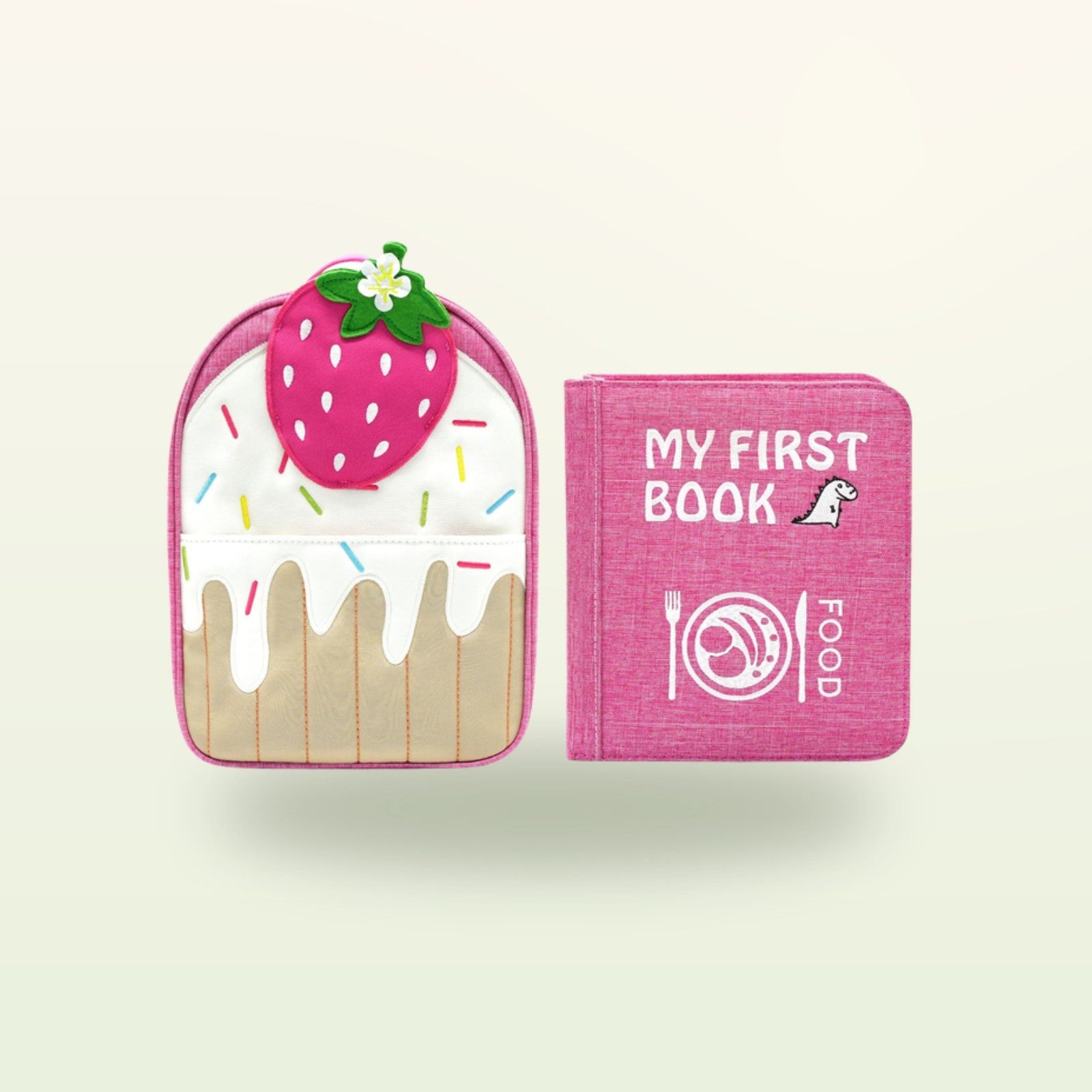 My First Book Little Foodies (Pink) + Backpack Set