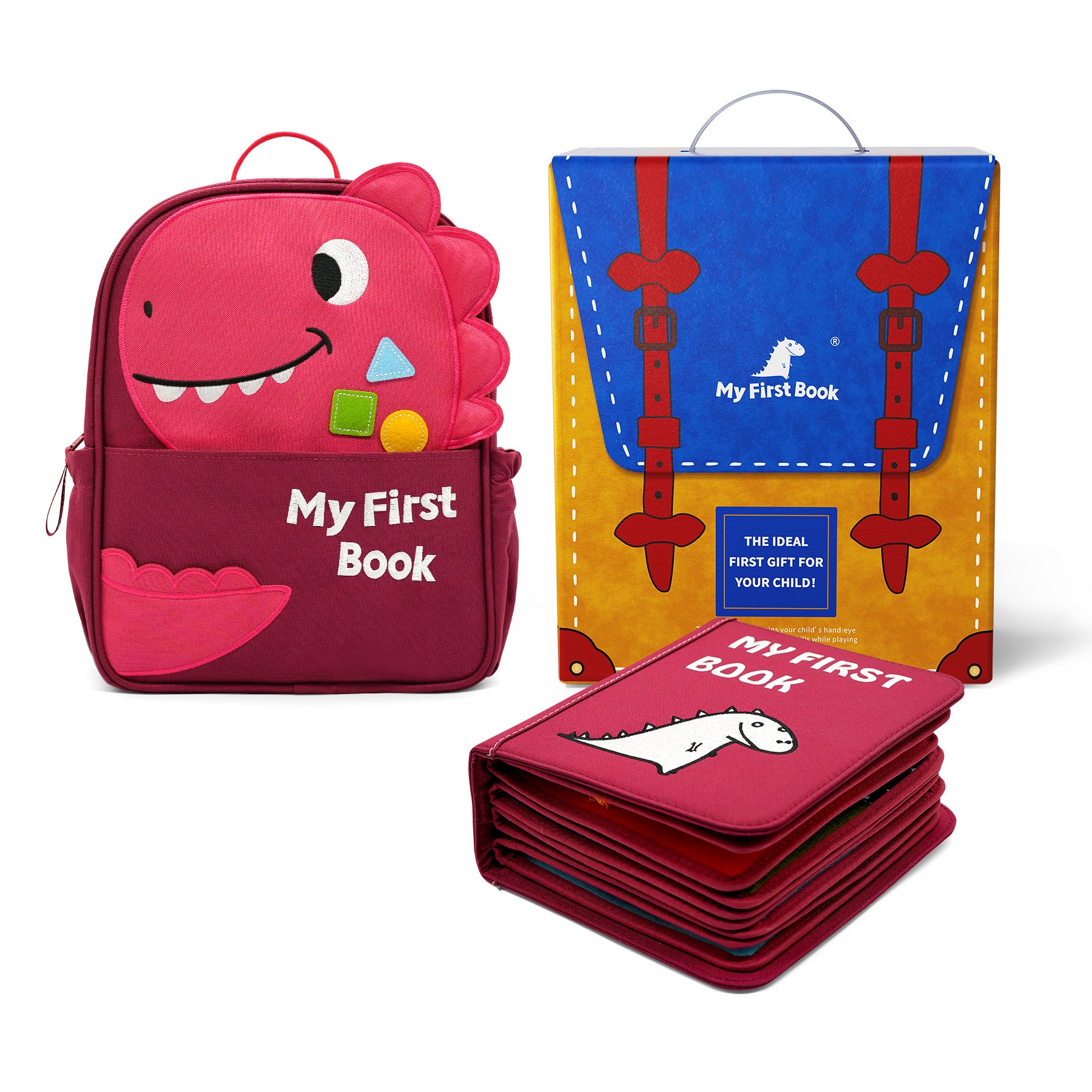 Mein Alltag Montessori Quiet Book mit passendem Rucksack – Stoffbuch für Kleinkinder ab 1 Jahr