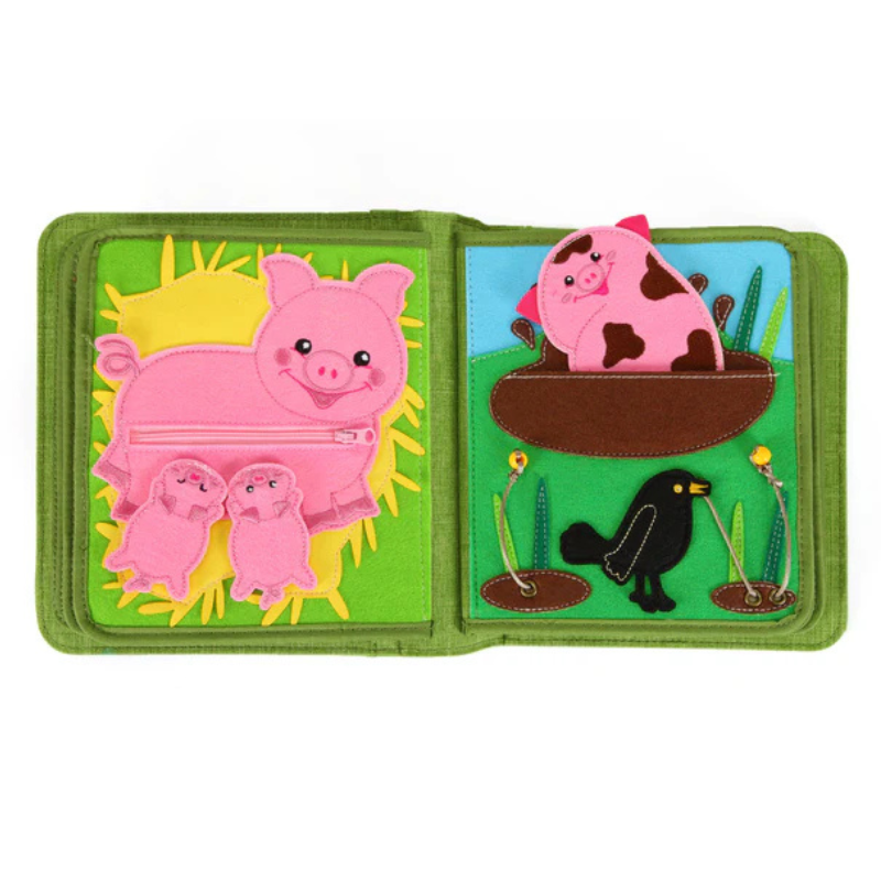 Quiet Book Busy Farm con zaino incluso