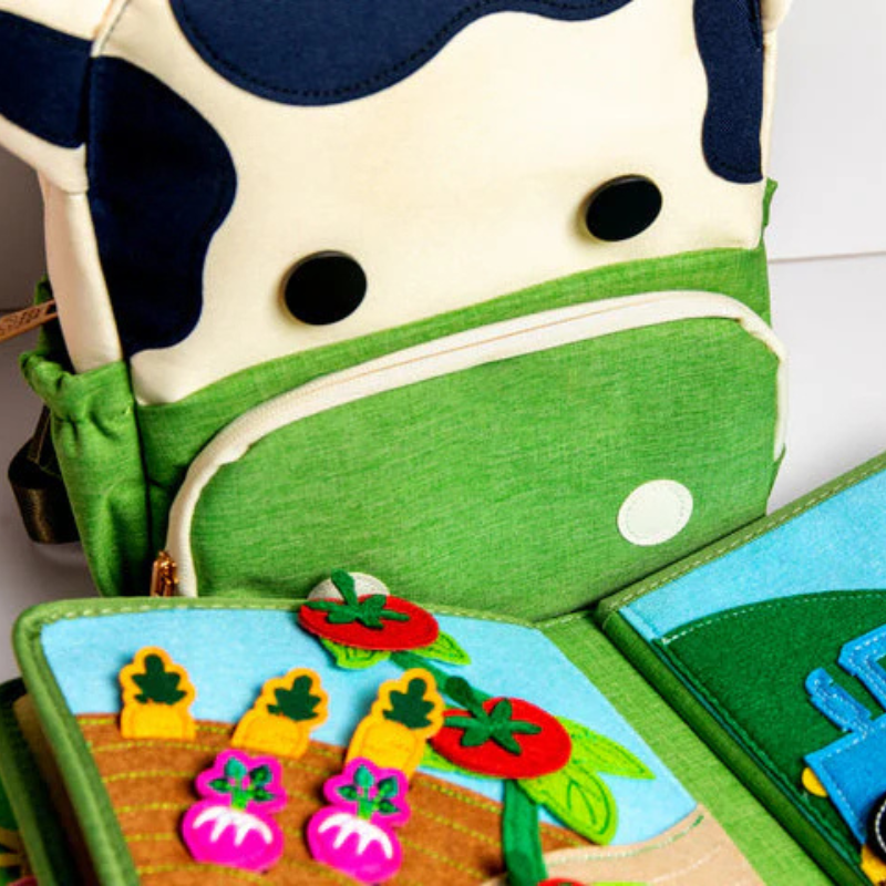 Quiet Book Busy Farm con zaino incluso