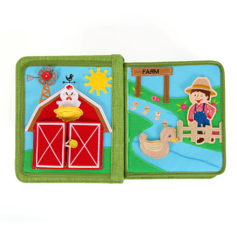 Quiet Book Busy Farm con zaino incluso