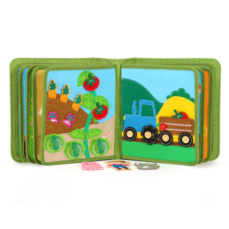 Quiet Book Busy Farm con zaino incluso