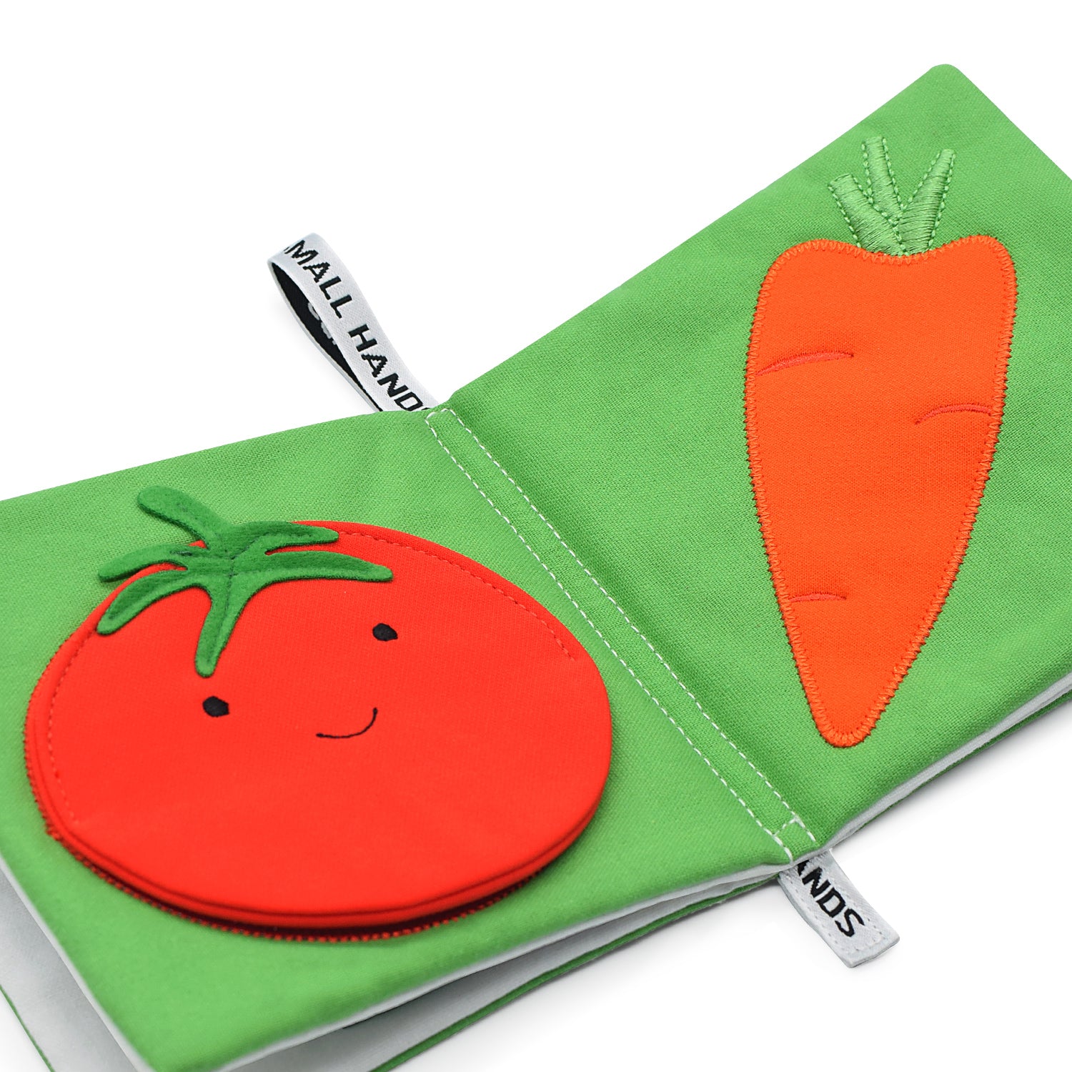 Libro tattile 0-12 mesi - Verdure con le mani piccole
