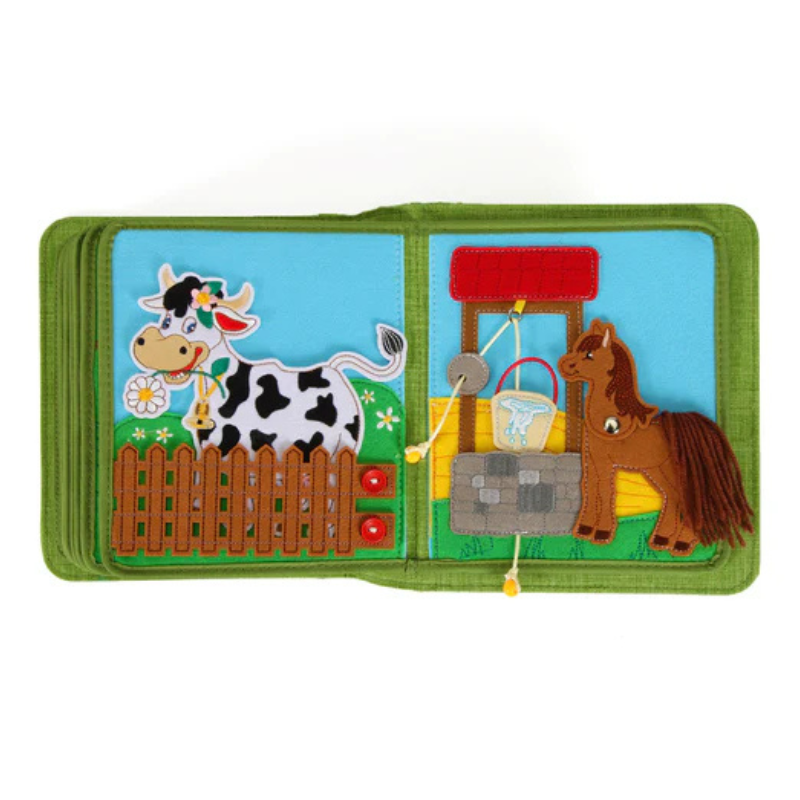 Quiet Book Busy Farm con zaino incluso