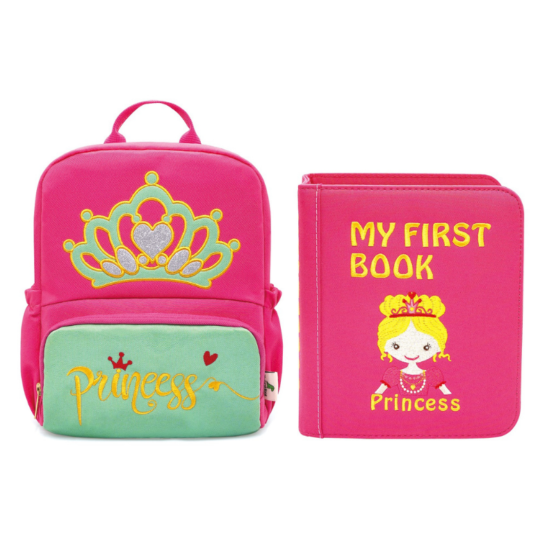 Prinzessin Montessori Quiet Book mit passendem Rucksack – Stoffbuch für Kinder ab 3 Jahren