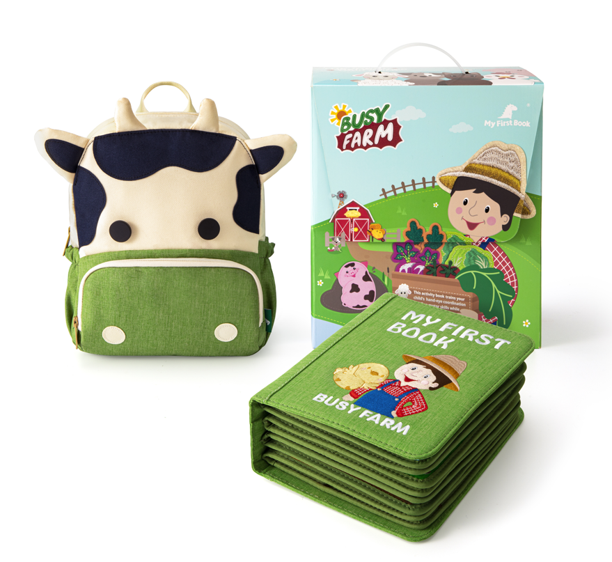 Kinder-Rucksack zum Bauernhof Quiet Book – ideal für unterwegs ab 3 Jahren