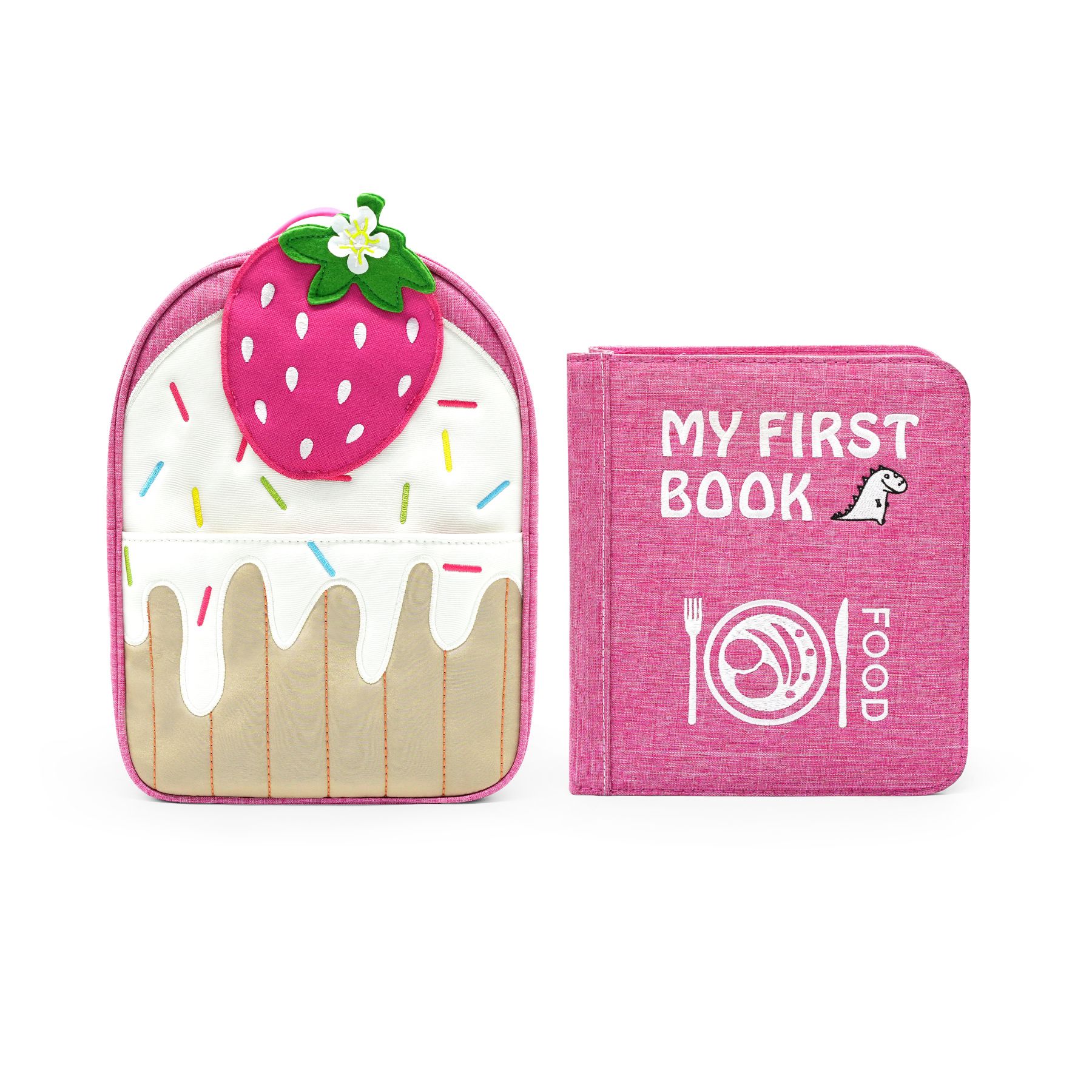 Kleine Feinschmecker Montessori Quiet Book mit passendem Rucksack – Stoffbuch für Kleinkinder ab 1 Jahr