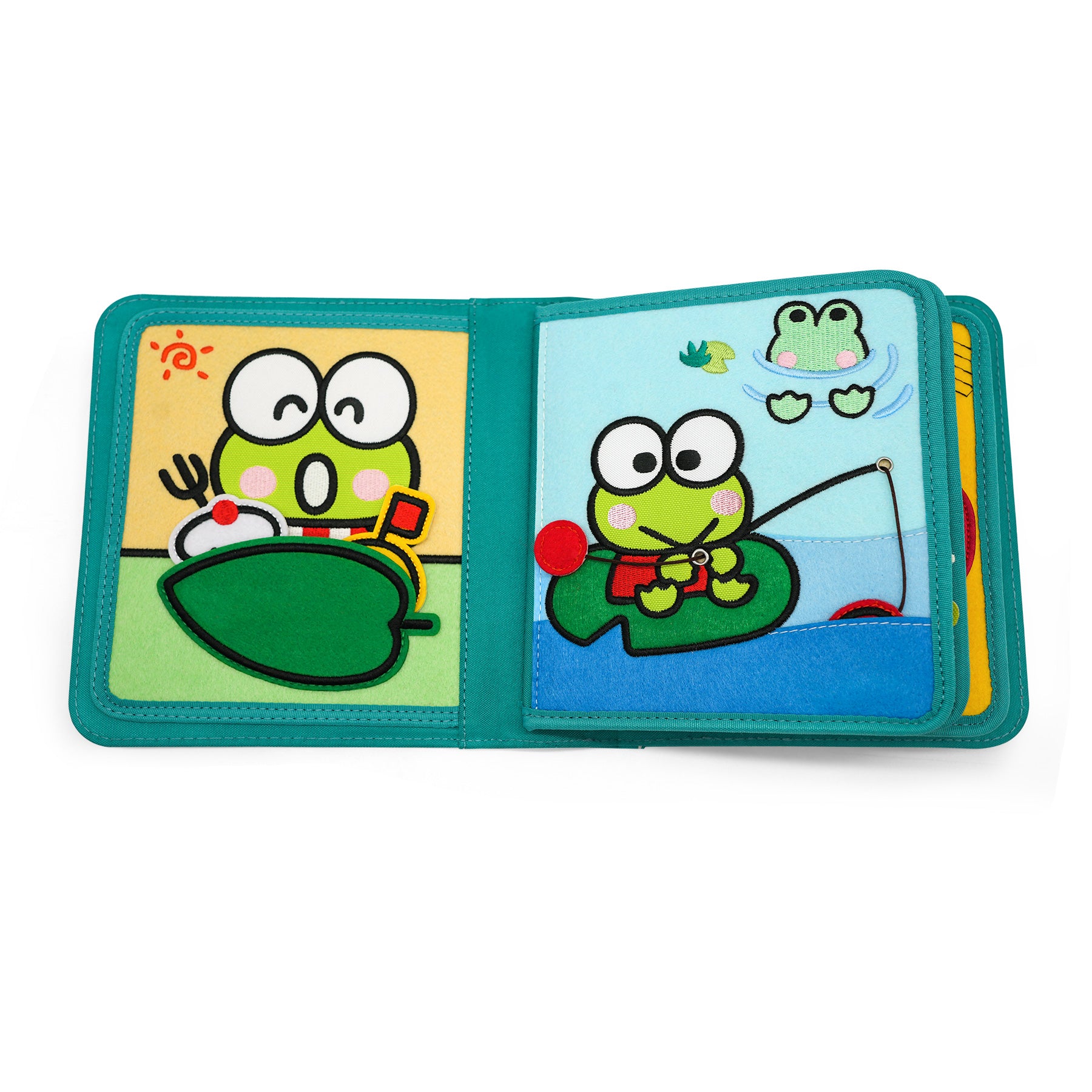 My First Book Keroppi Quiet Book – Seite: Angeln und Kochen am Teich