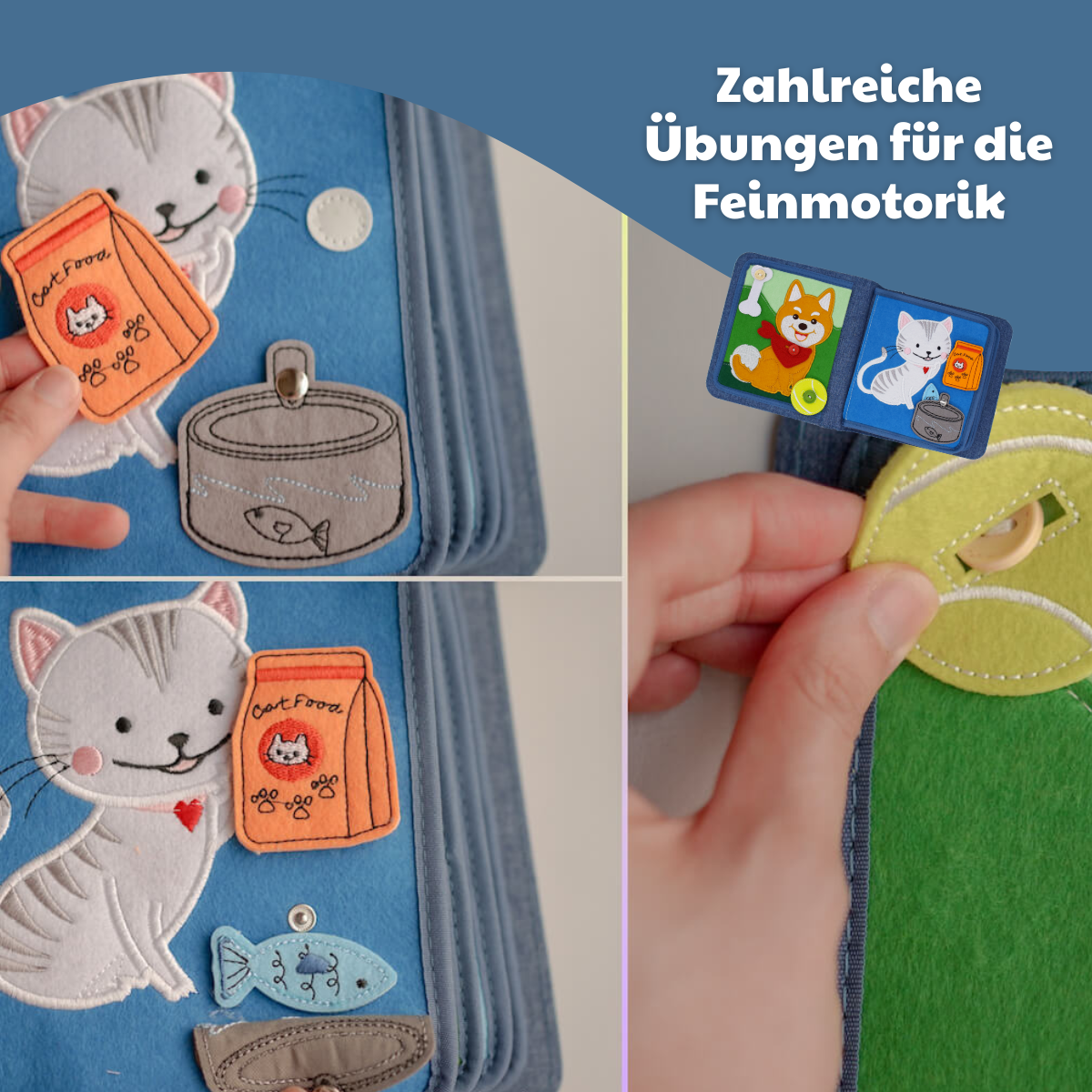 Quiet Book Pet Friends con zaino incluso