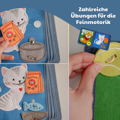 Quiet Book Pet Friends con zaino incluso