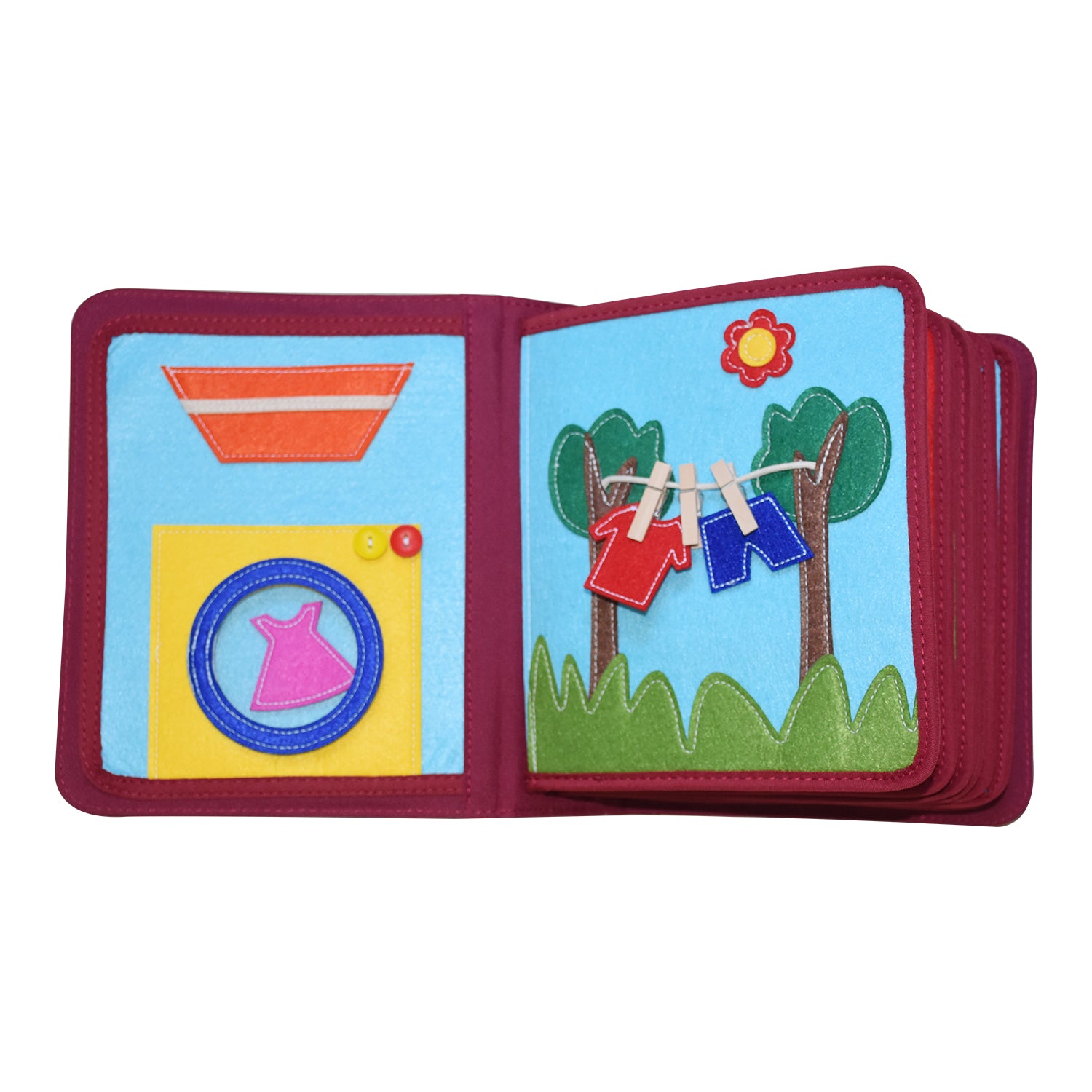 Libro di iniziazione silenzioso con zaino (rosso)