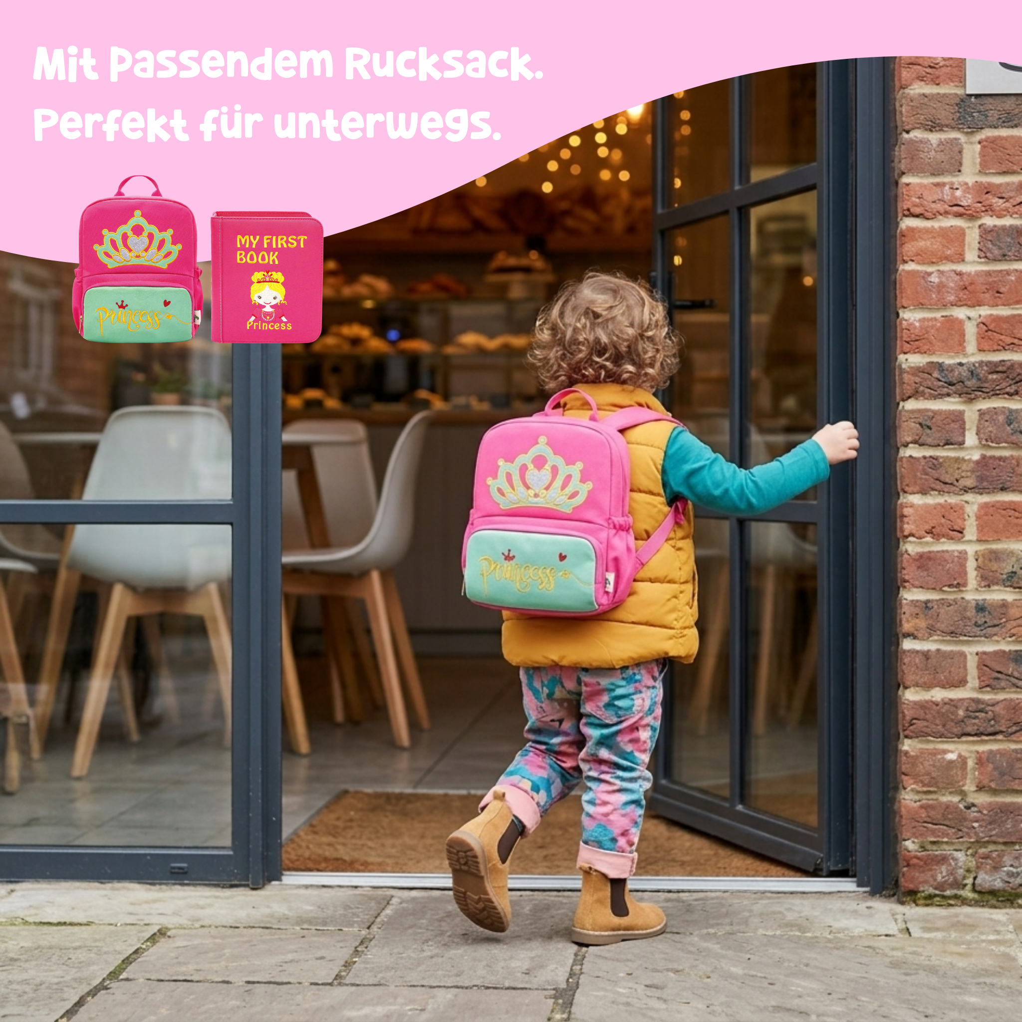 My First Book Little Foodies (Pink) + Backpack Set