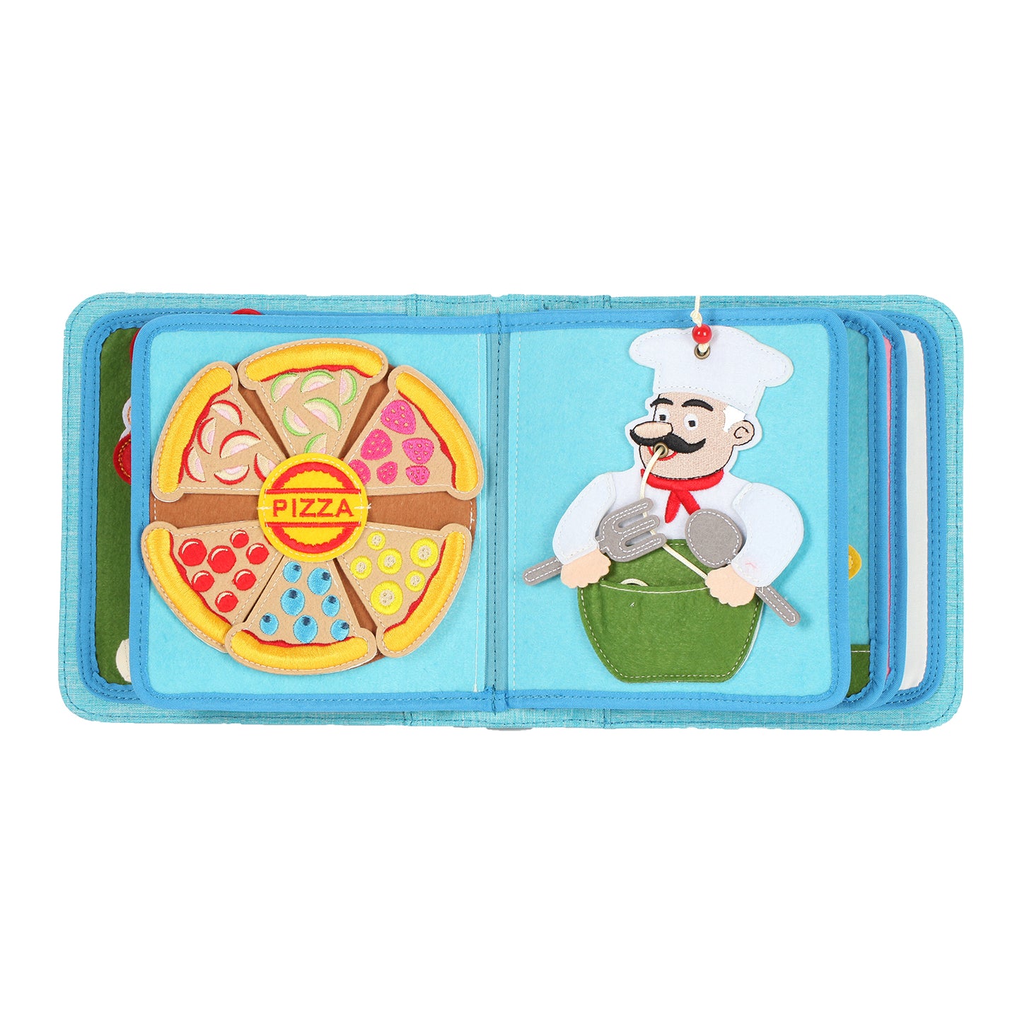 Quiet Book Food con zaino (azzurro)