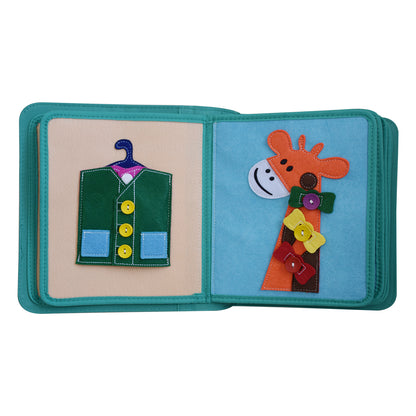 Telaio per vestirsi Quiet Book con zaino (verde)