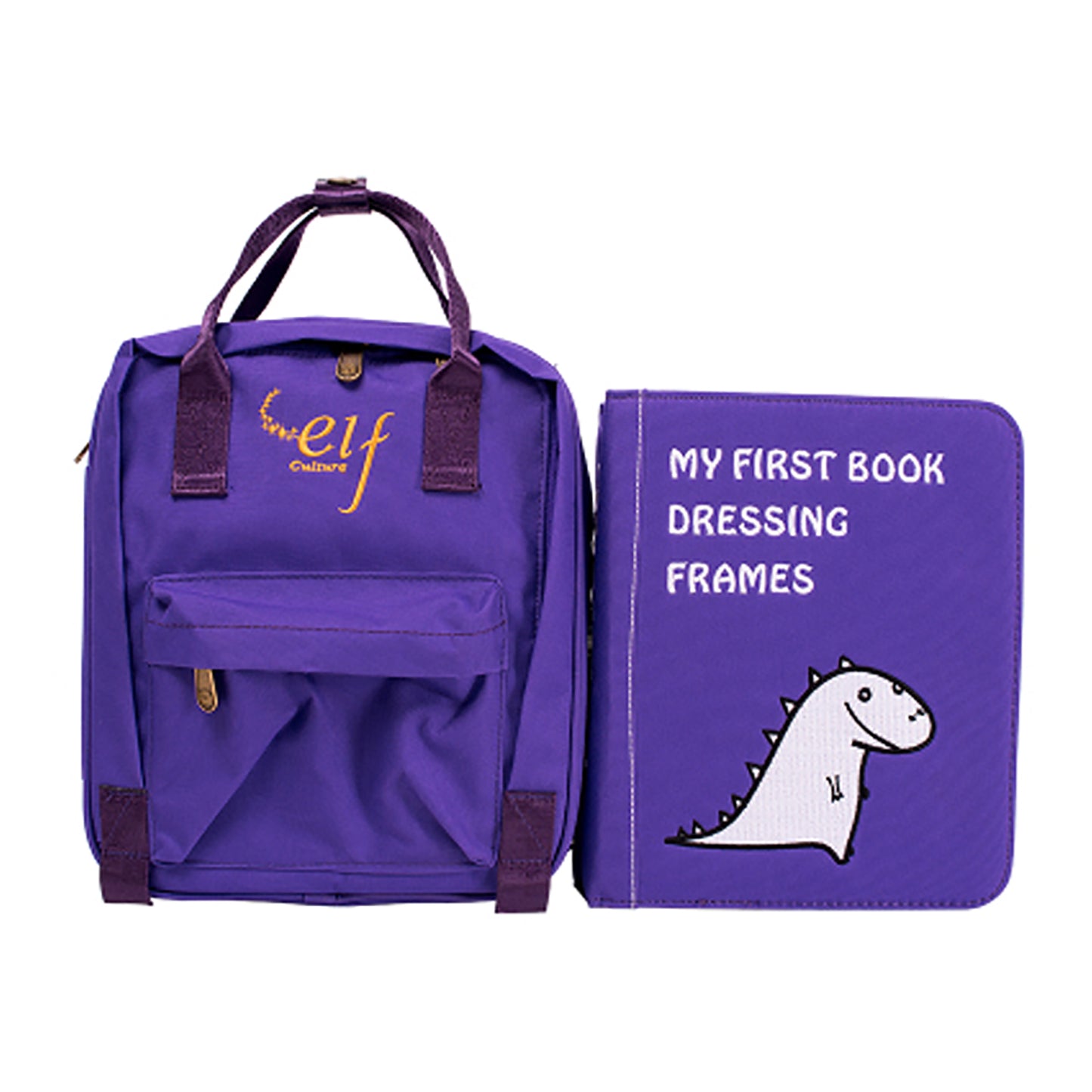 Telaio per vestirsi Quiet Book con zaino (viola)