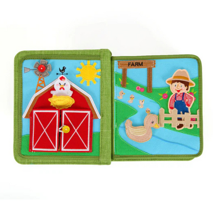 Quiet Book Busy Farm con zaino incluso