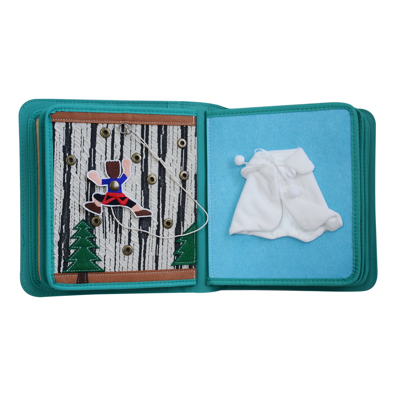 Telaio per vestirsi Quiet Book con zaino (verde)