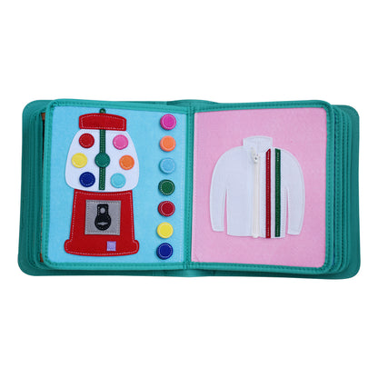 Telaio per vestirsi Quiet Book con zaino (verde)