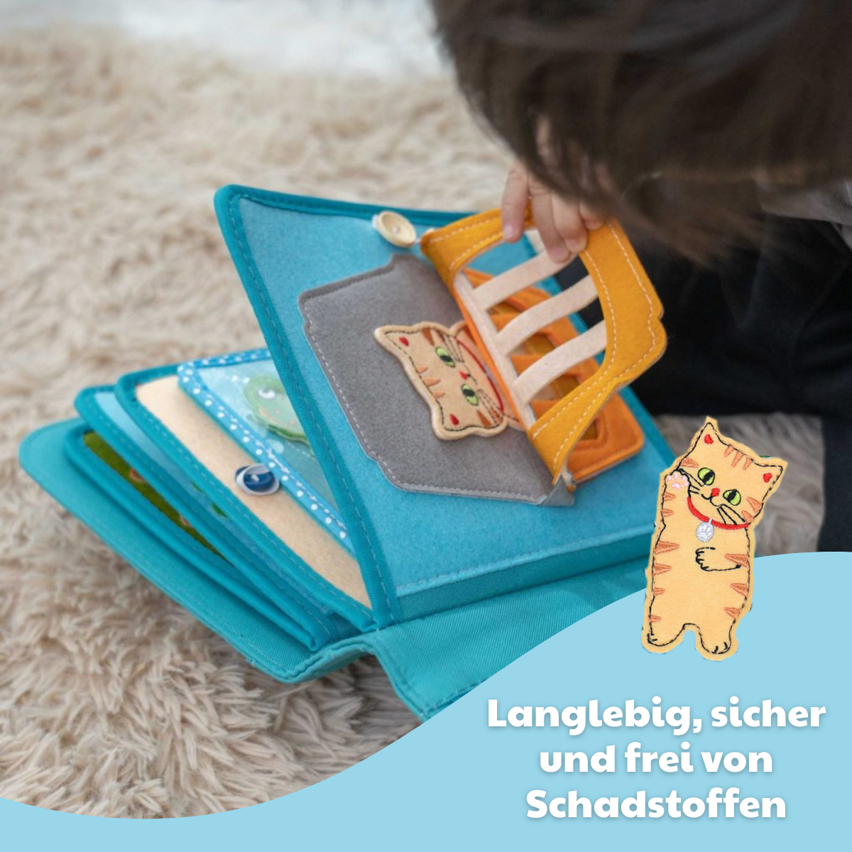 Quiet Book Lucky Cat con zaino incluso