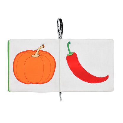 Libro tattile 0-12 mesi - Verdure con le mani piccole