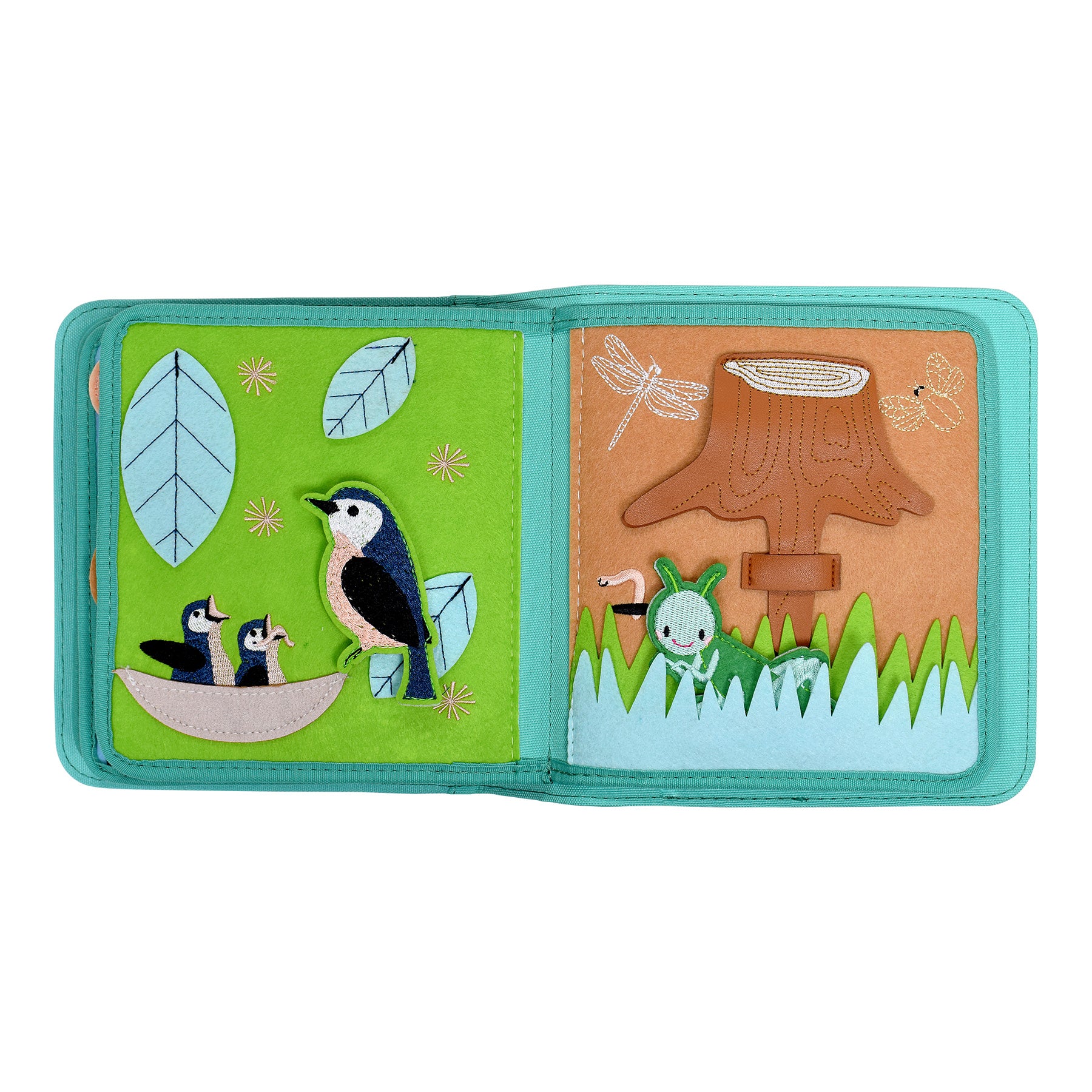 Vögel und Spinnen dargestellt im My First Book Nordic Forest Buch