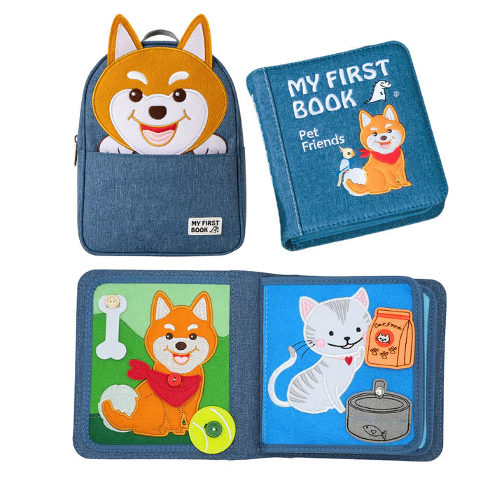 Quiet Book Pet Friends con zaino incluso