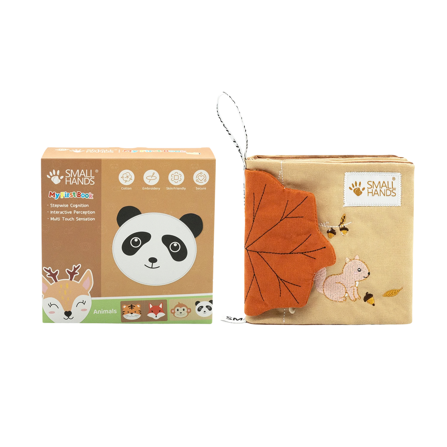 Libro tattile 0-12 mesi - Animali selvatici con piccole mani