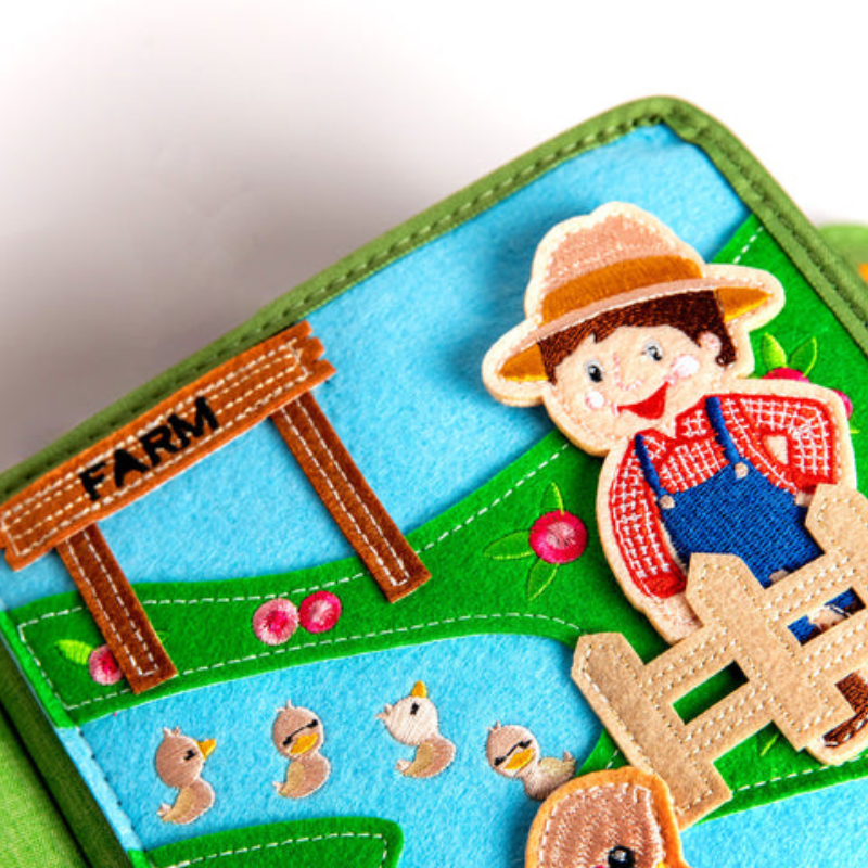 Quiet Book Busy Farm con zaino incluso